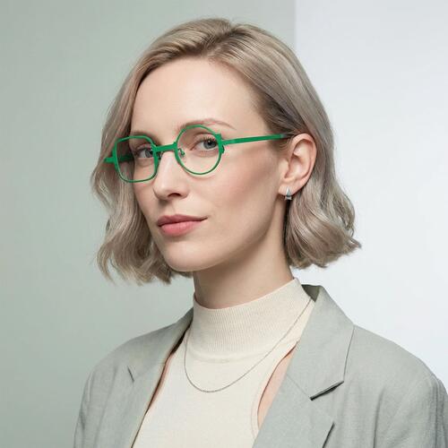 Stella Gafas Cuadradas Redondas Verdes