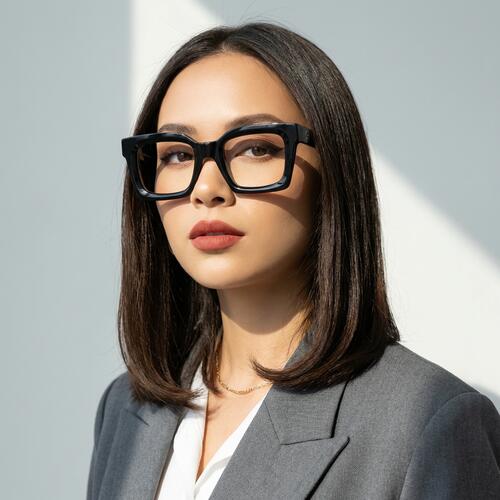 Steward Black Square Glasses