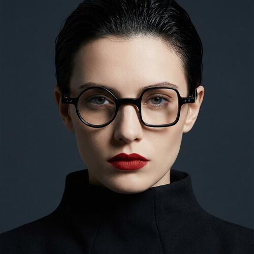 George Black Square Round Glasses