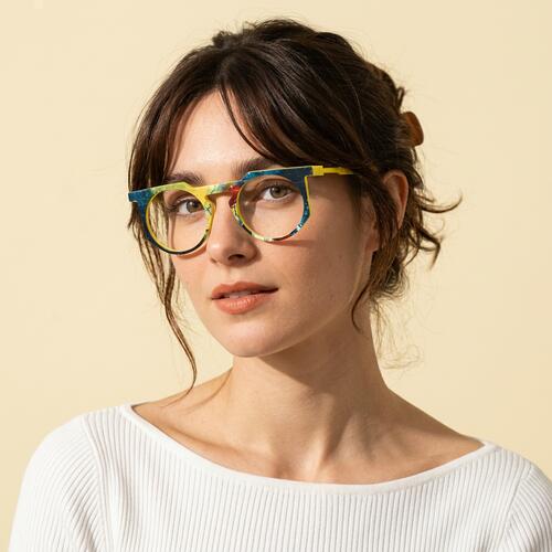 Timothy Lunettes Rondes Jaunes