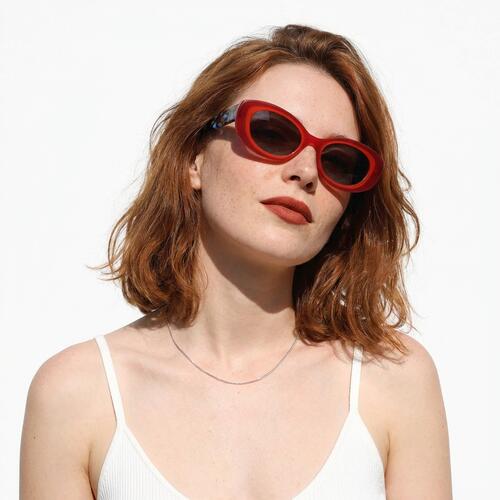 Luna Rote Cat Eye Sonnenbrille