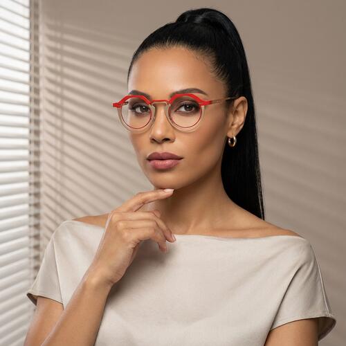 Helen Red Round Glasses