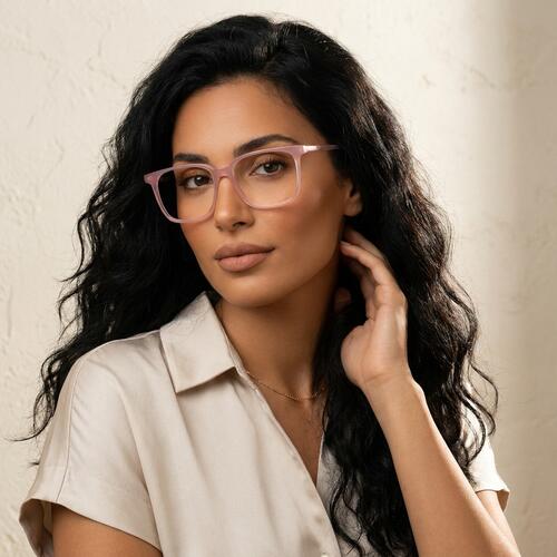 Emrick Pink Square Glasses