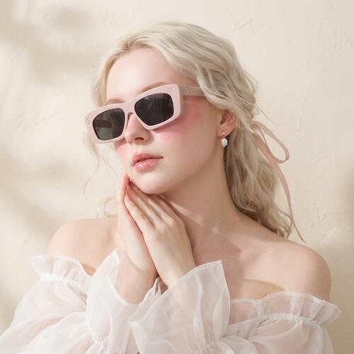 Albert Pink Rectangle Sunglasses