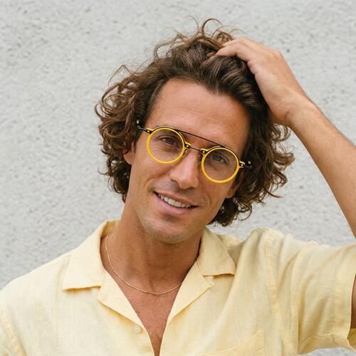 Hadwin Yellow Aviator Glasses