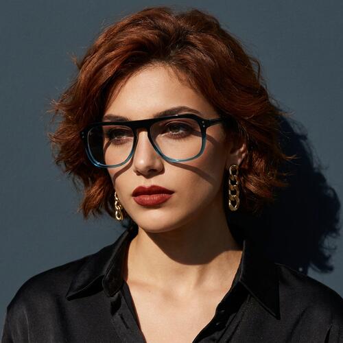 Laura Blue Aviator Glasses