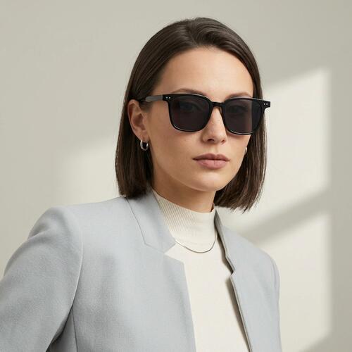 Jacqueline Gafas de sol Cuadradas Negras