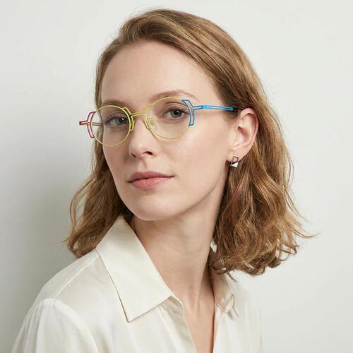 Kathleen Yellow Round Glasses