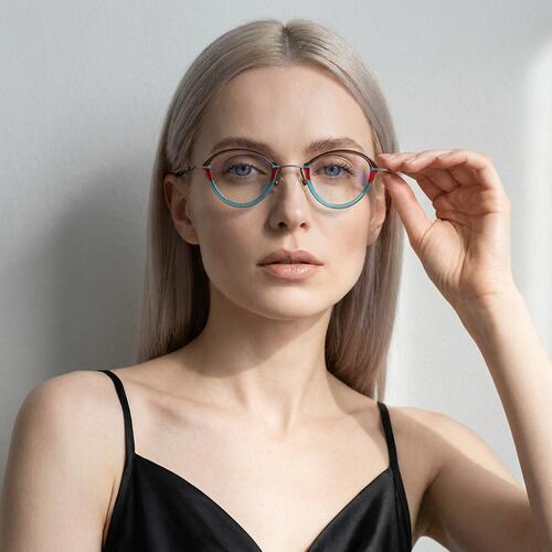 Everett Blue Oval Glasses