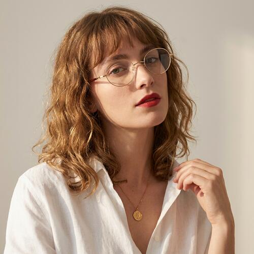 Ophelia Gold Oval Glasses