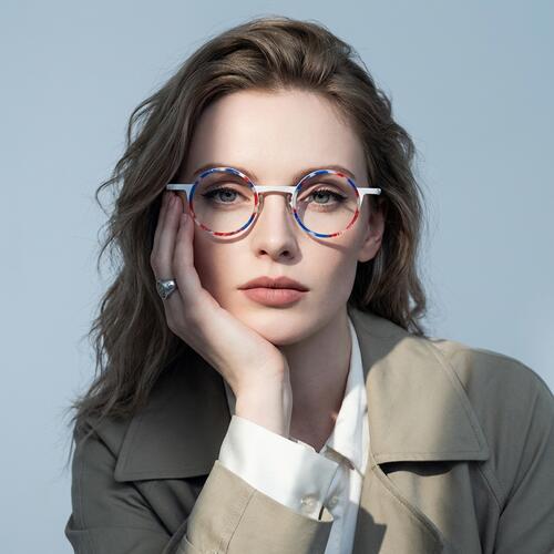 Yale Lunettes Rondes Multicolores