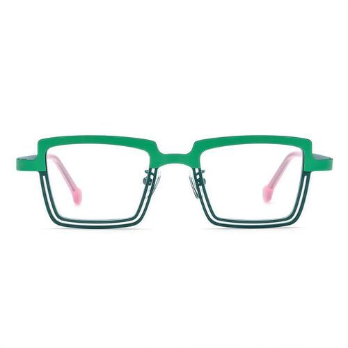 Taylor Grüne Rechteckige Brille