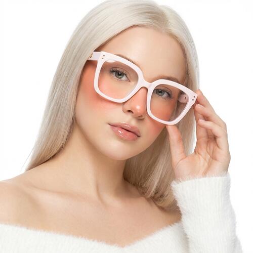 Trog White Square Glasses
