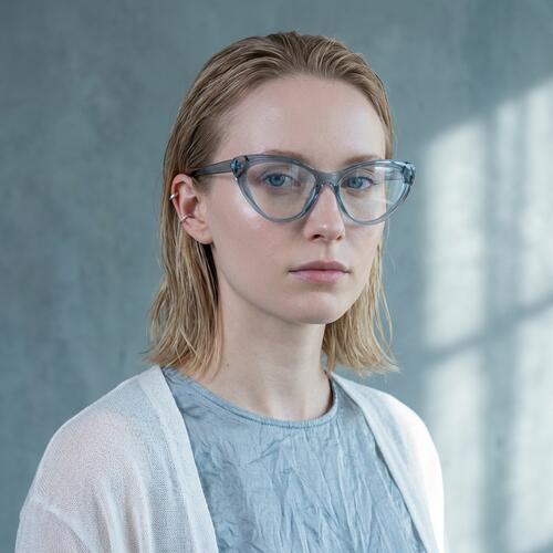 Pearl Blue Cat Eye Glasses