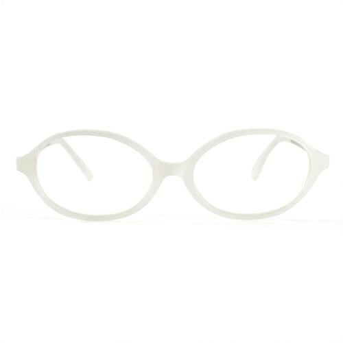 Gustavie White Oval Glasses