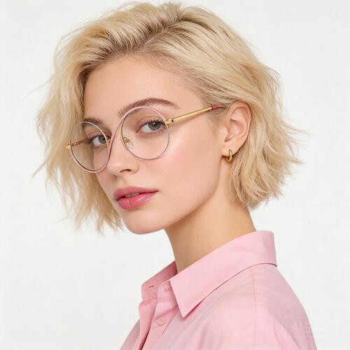 Hilary Pink Round Glasses