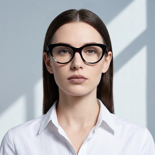 Eleanore Schwarze Cat Eye Brille