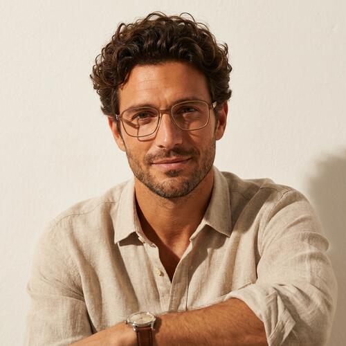 Kama Brown Square Glasses