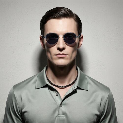 Clara Blue Round Sunglasses