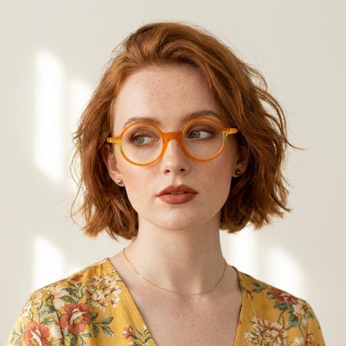 Fire Gafas Redondas Naranjas