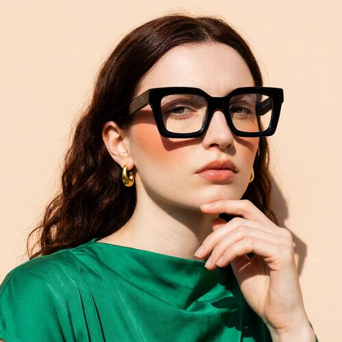 Stewa Schwarze Quadratische Brille