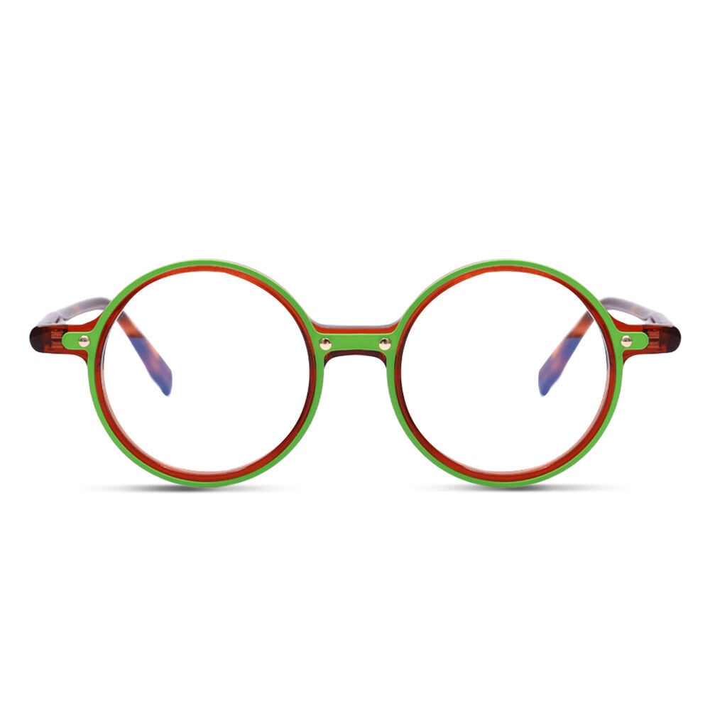 Mira Green Round Glasses