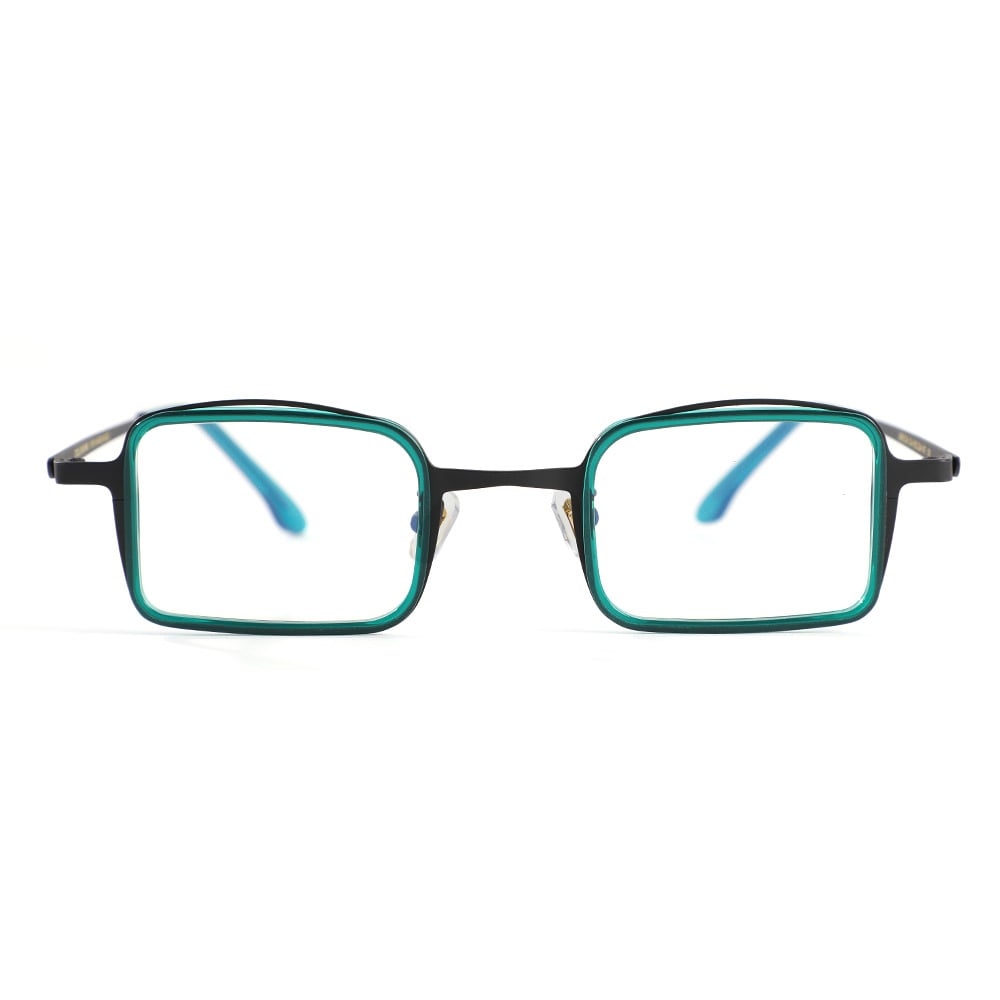 Pollitt Grüne Rechteckige Brille