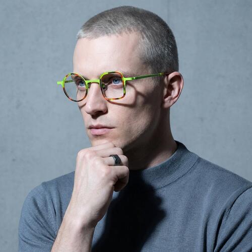 Augu Green Square Round Glasses