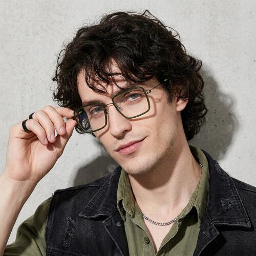 Evans Grüne Quadratische Brille