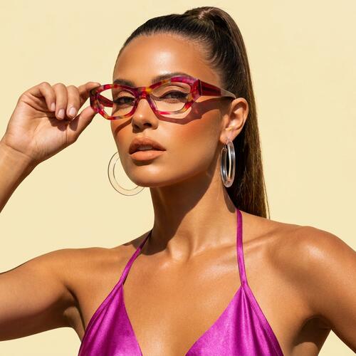 Collins Pink Rectangle Glasses