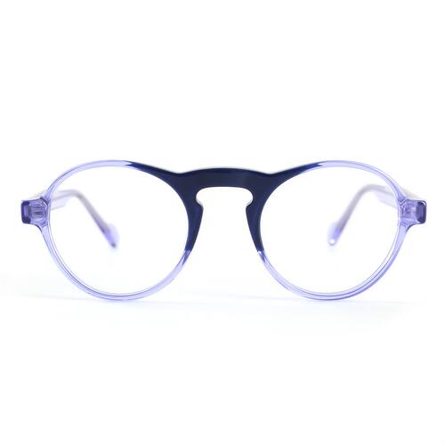 Service Blue Round Glasses