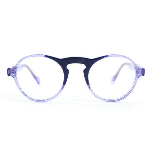 Service Blue Round Glasses
