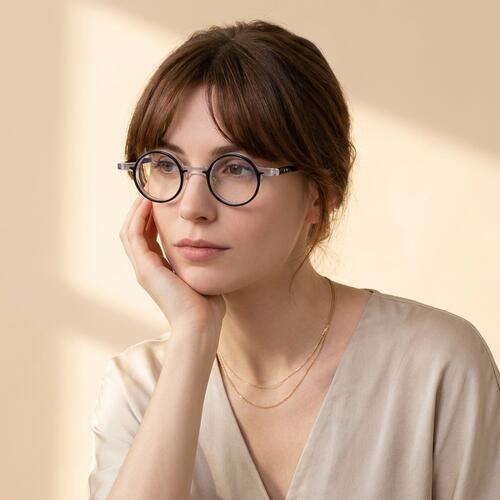 Lucinda Black Round Glasses