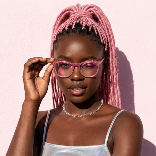 Larissa Pink Round Glasses