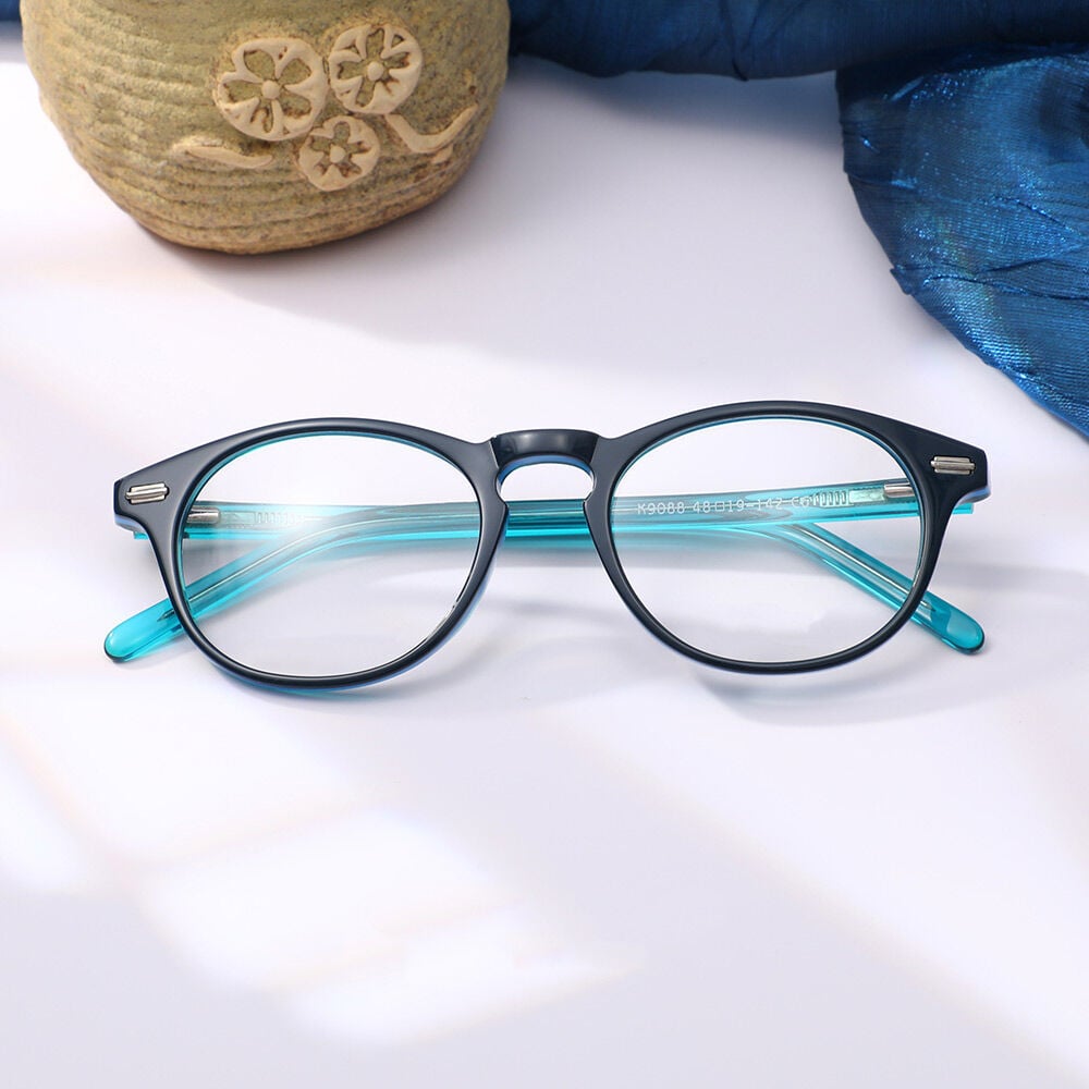 Gusta Blaue Runde Brille