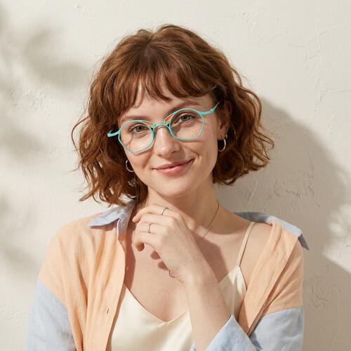 Maria Blue Geometric Glasses