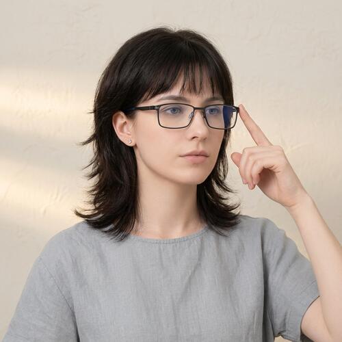 Isabel Gray Rectangle Glasses