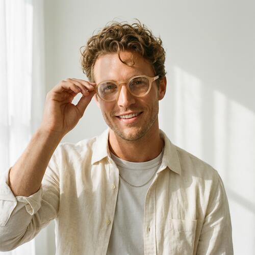 Madeline Champagne Round Glasses