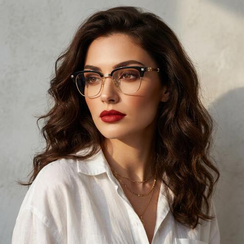 Derwin Gold Browline Glasses