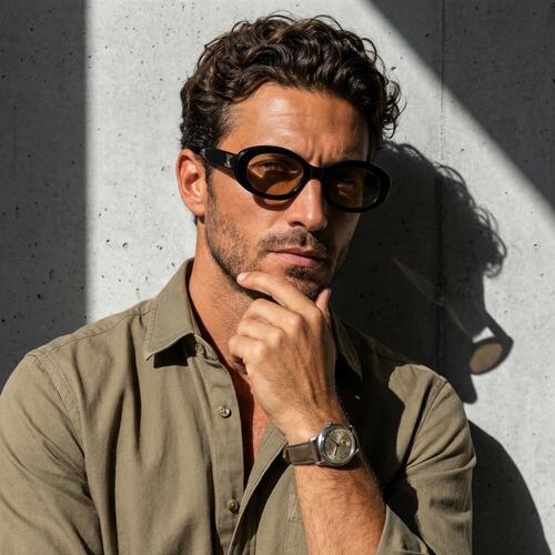 Ward Black Oval Sunglasses