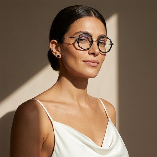 Loralie Black Geometric Glasses