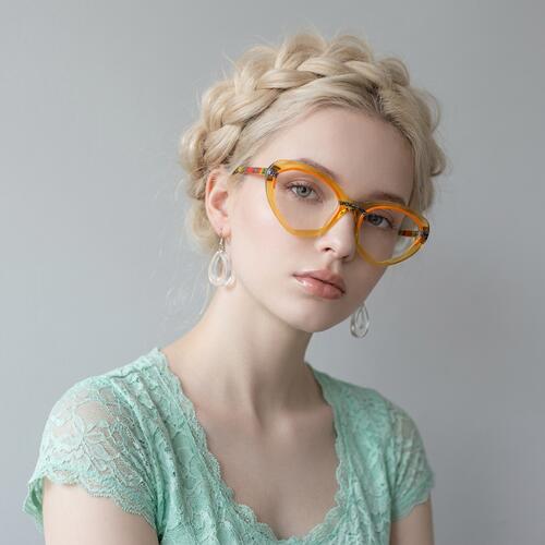 Nerita Orange Cat Eye Glasses