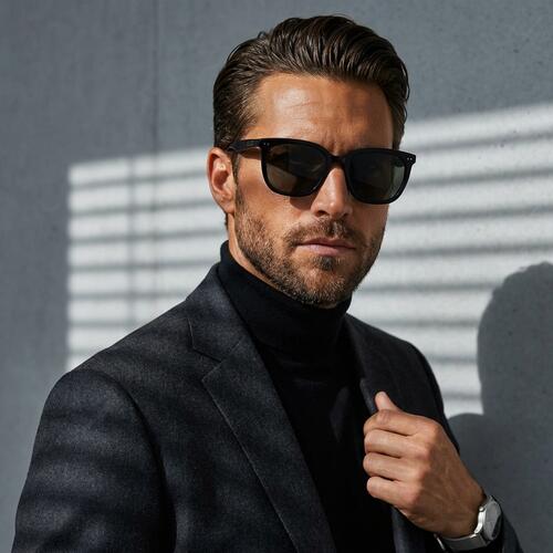 Walker Black Square Sunglasses