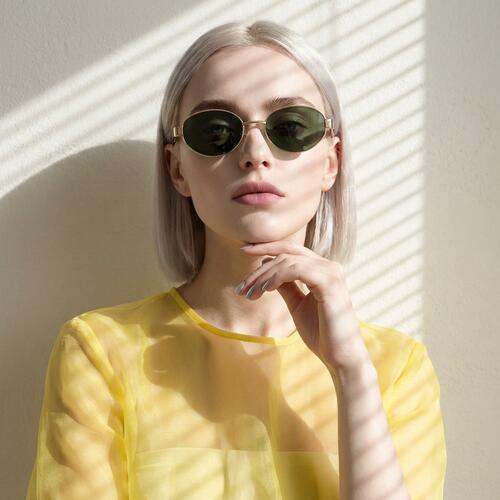 Ryan Goldene Ovale Sonnenbrille