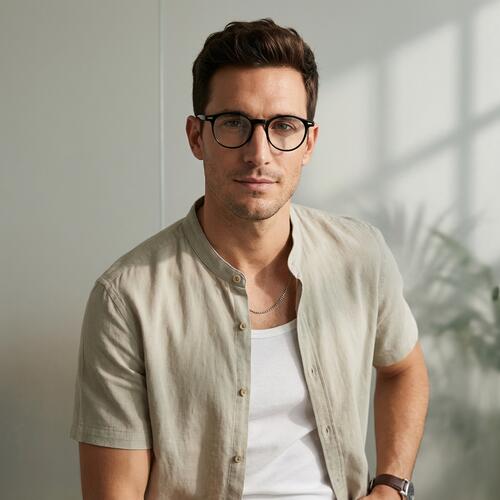 Ogden Black Round Glasses