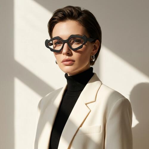 Plecas Black Geometric Glasses