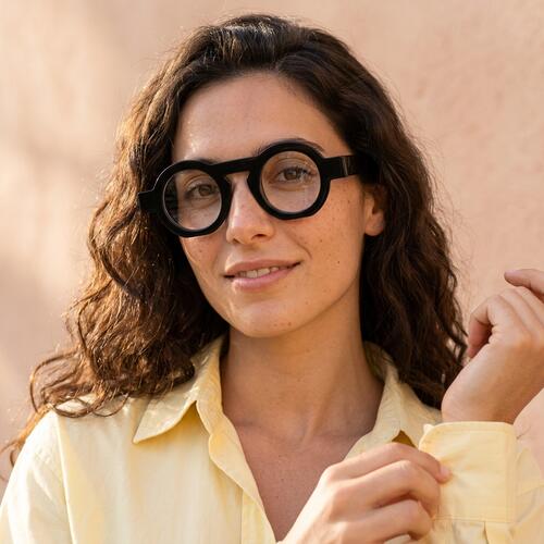 Meroy Black Round Glasses