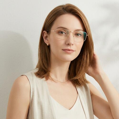 Saroyan Goldene Rechteckige Brille