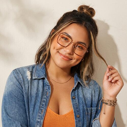 Evans Brown Square Glasses