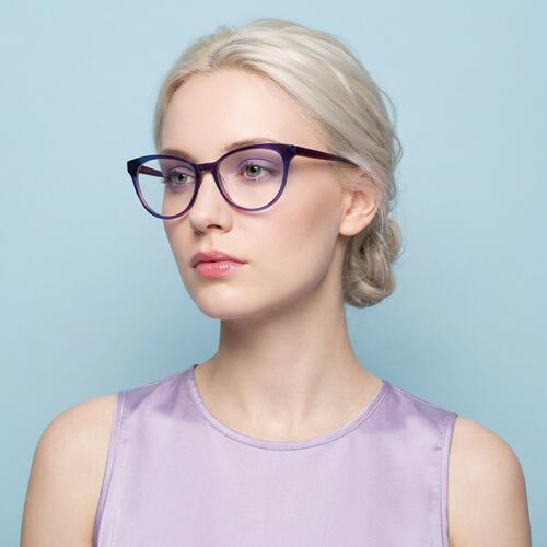 Eric Purple Round Glasses